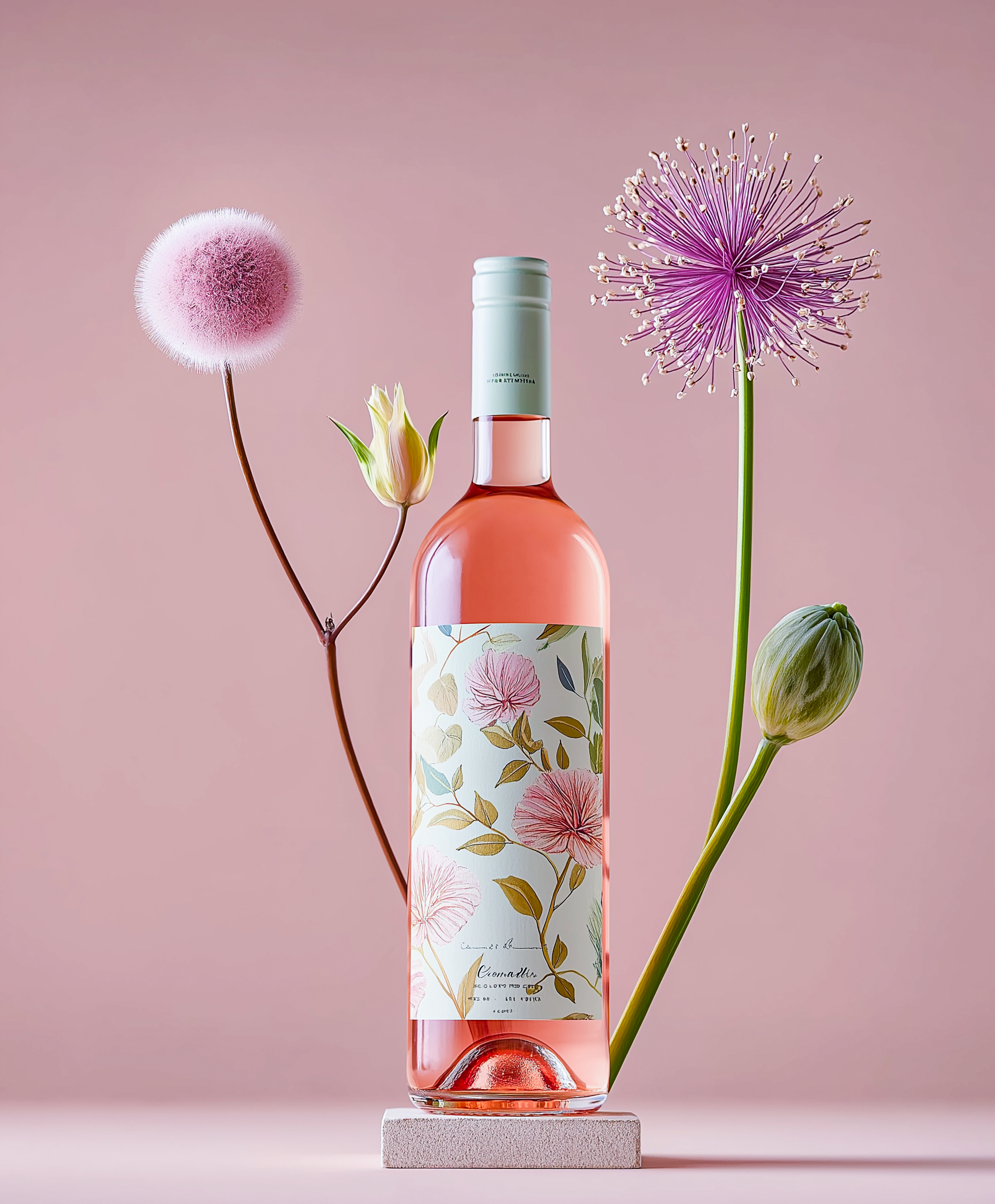 Rosé wine collection 080 - Premium bottle visualization