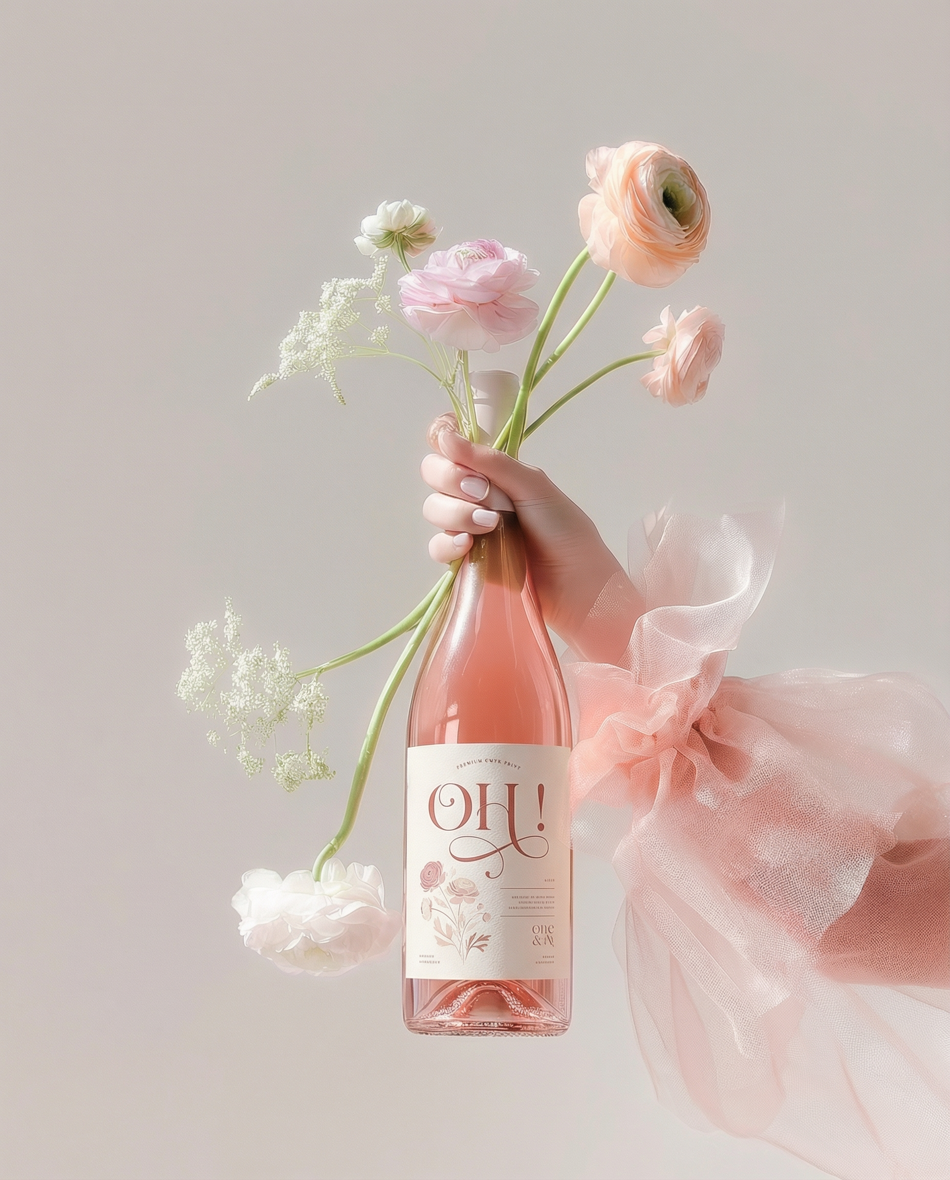 Rosé wine collection 089 - Premium bottle visualization