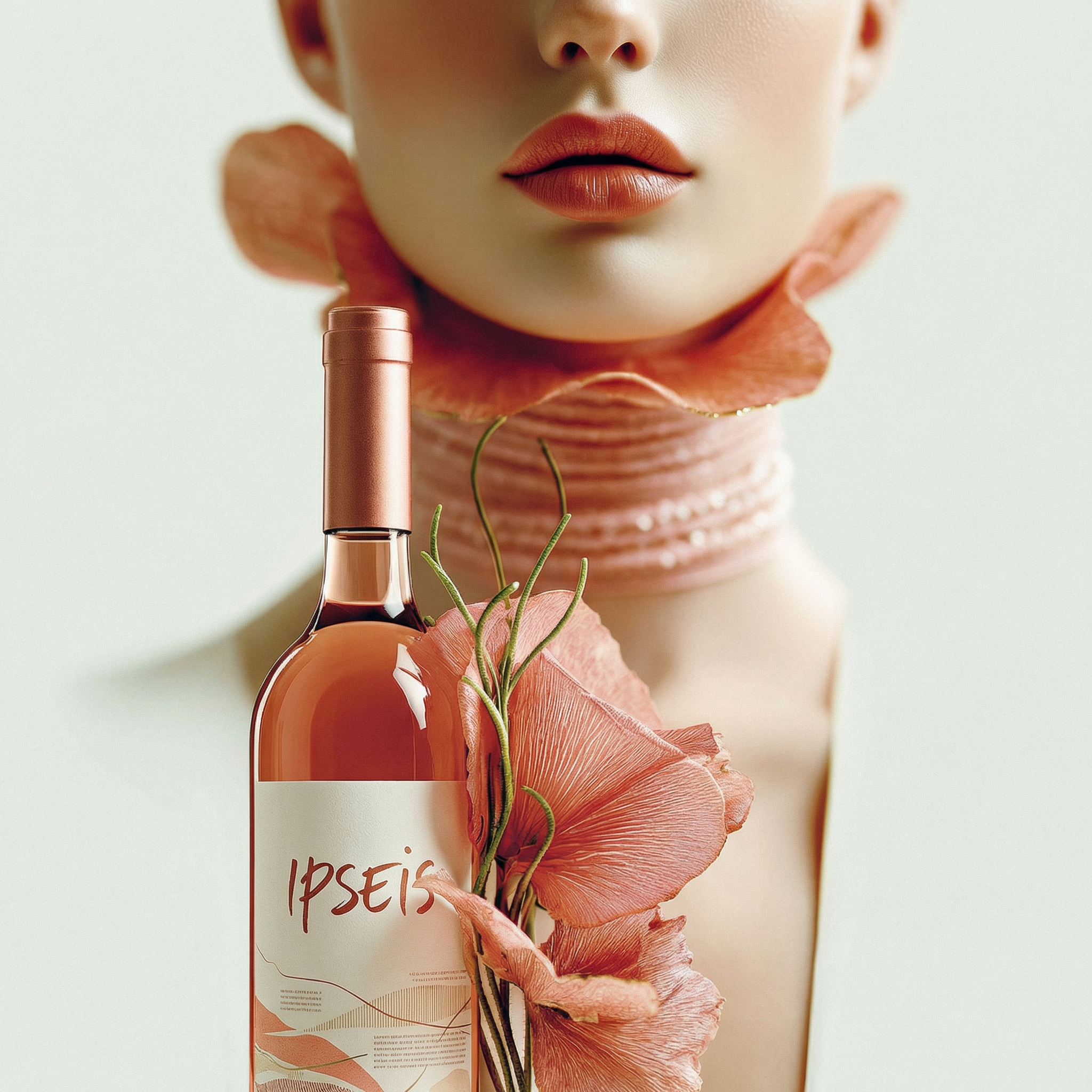 Rosé wine collection 091 - Premium bottle visualization