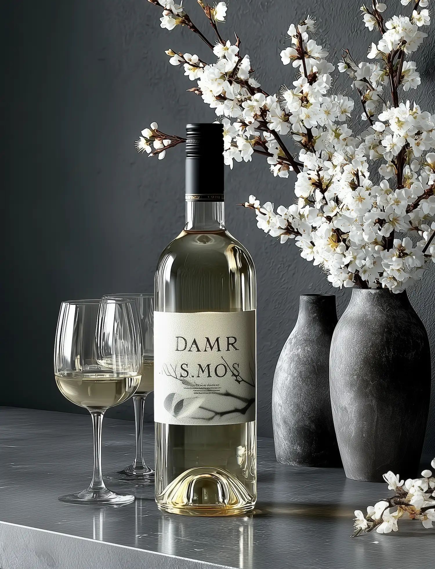 White wine collection 076 - Premium bottle visualization