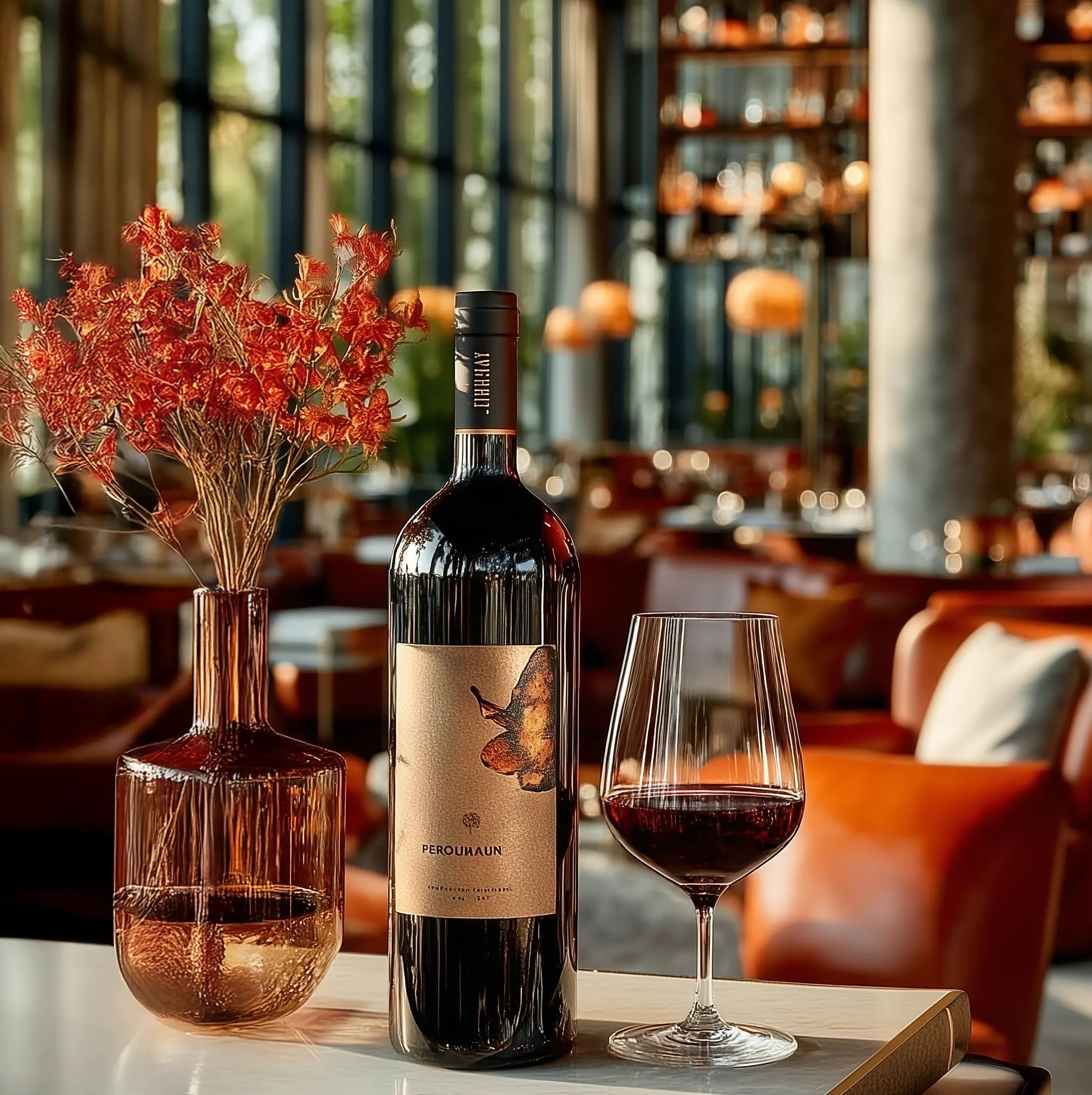 Red wine collection 3054 - Premium bottle visualization