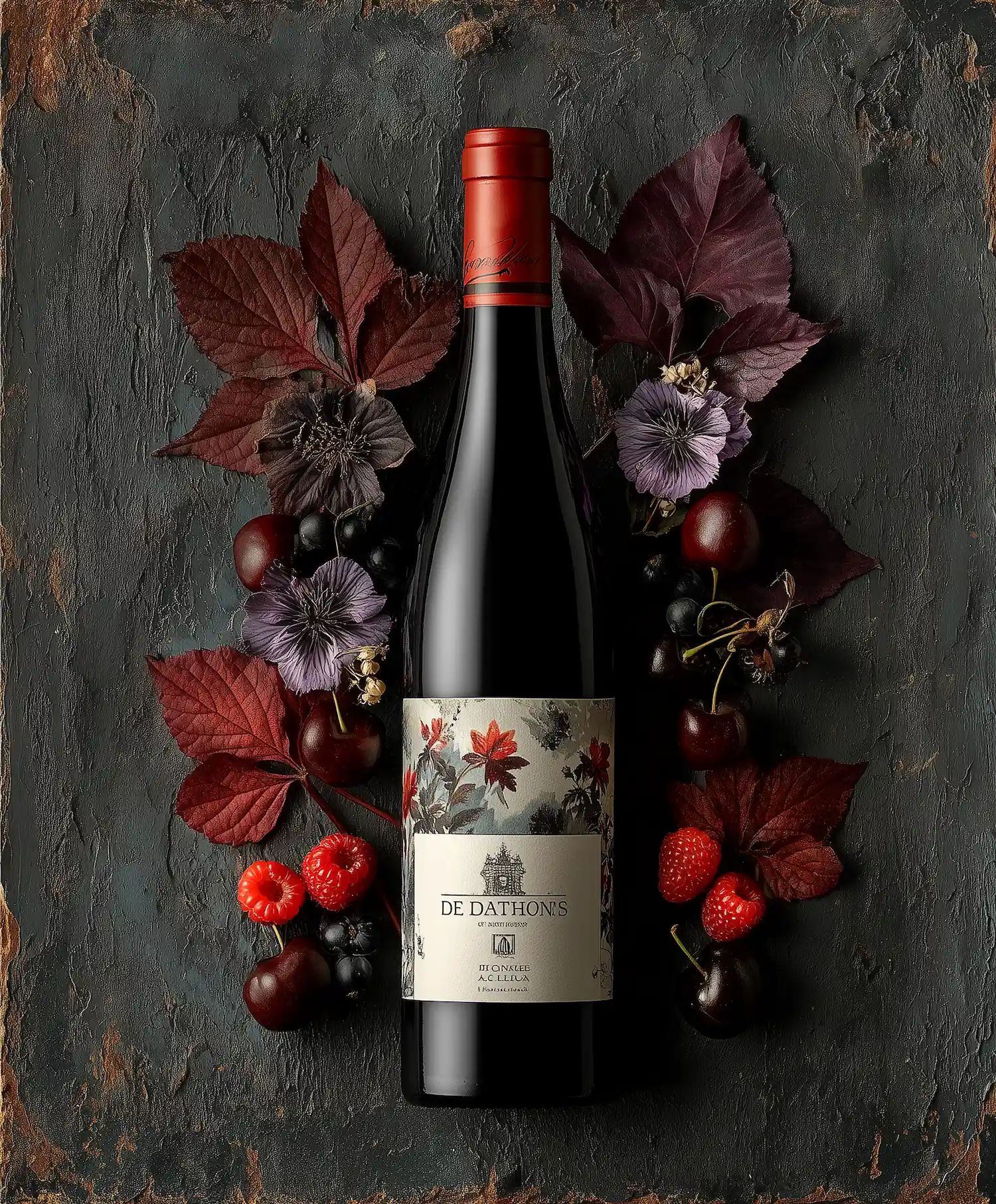 Red wine collection 3069 - Premium bottle visualization