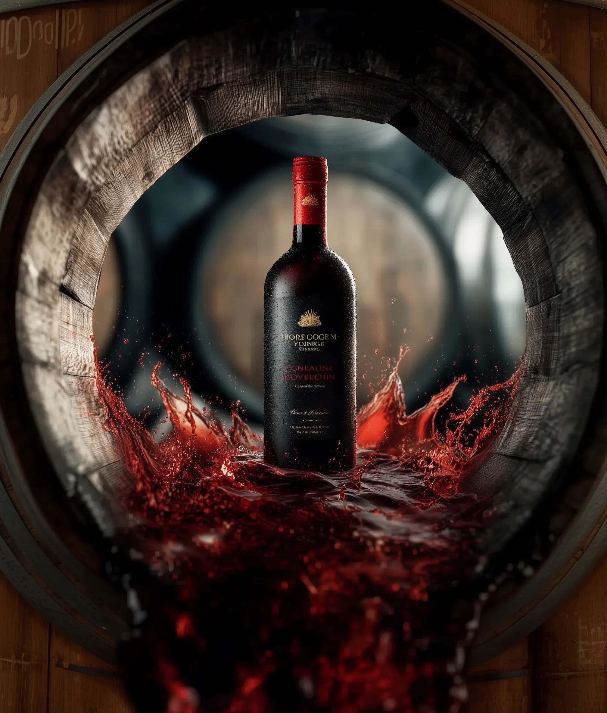 Red wine collection 3071 - Premium bottle visualization