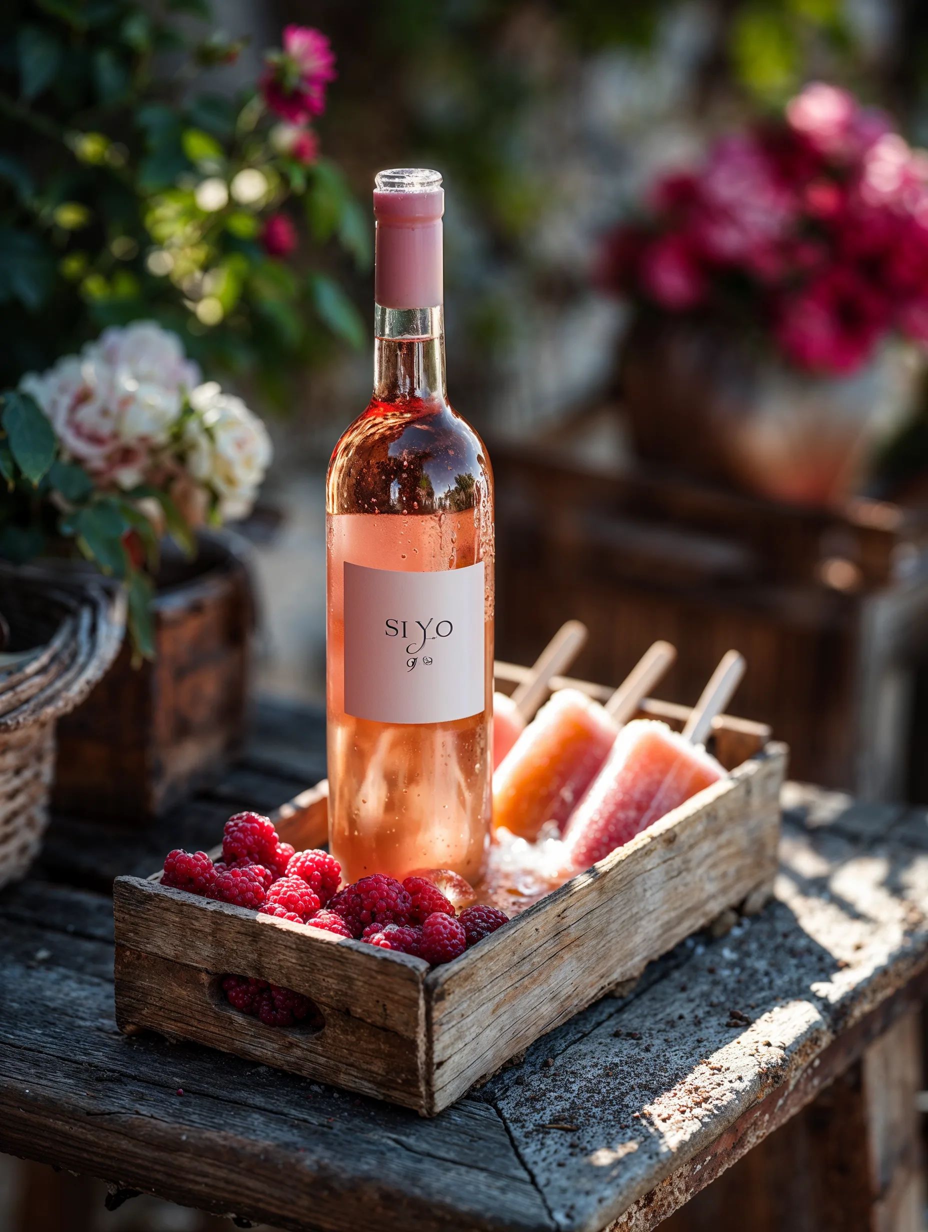 Rosé wine collection 228 - Premium bottle visualization