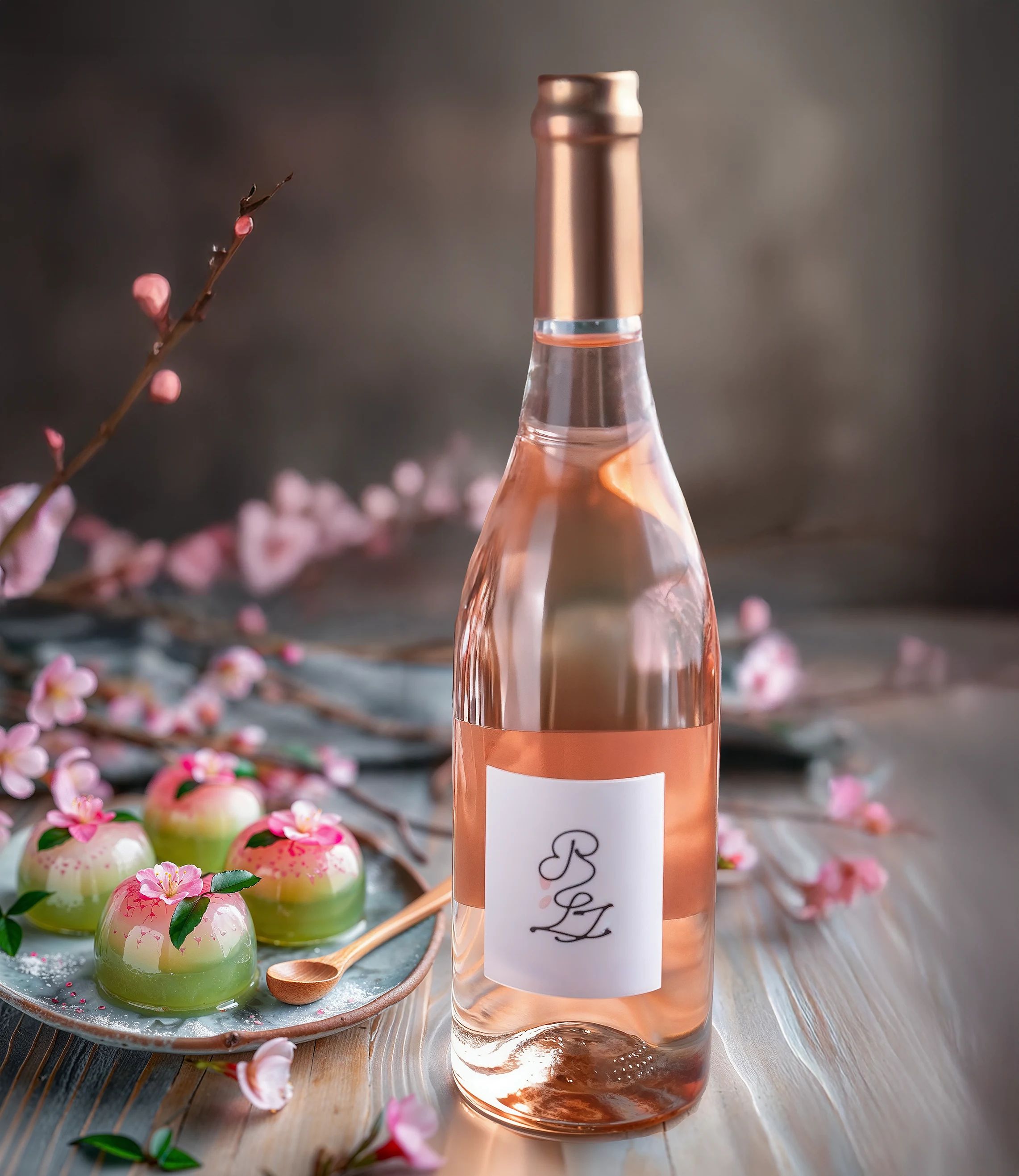 Rosé wine collection 231 - Premium bottle visualization