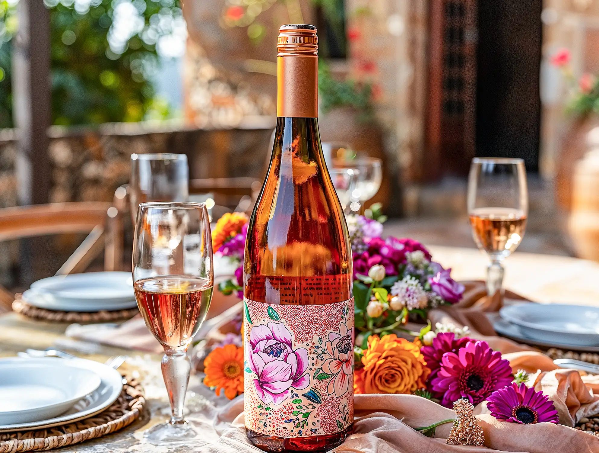 Rosé wine collection 246 - Premium bottle visualization