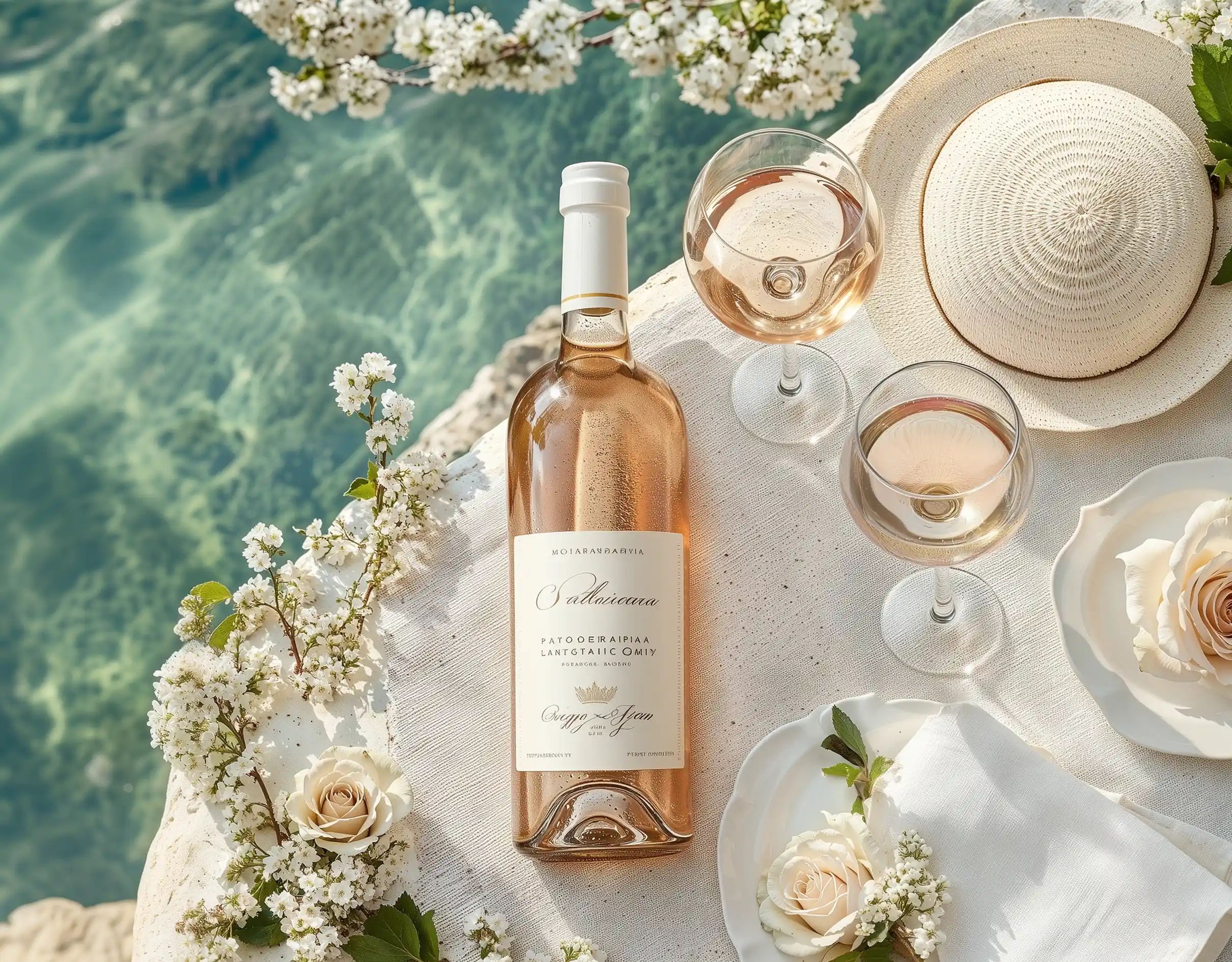 Rosé wine collection 258 - Premium bottle visualization